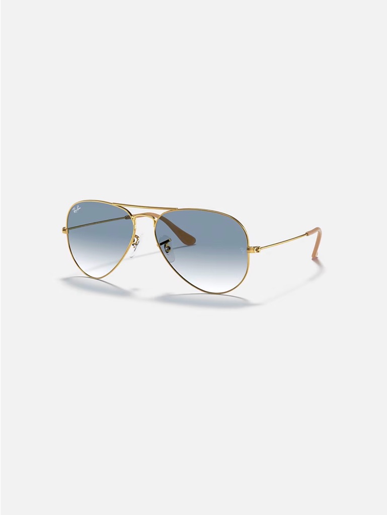 Ray-Ban Aviator Sunglasses In Gold With Blue Gradient Lenses